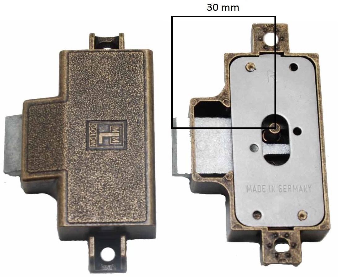 Spanjoletslot 30 mm Rechts brons