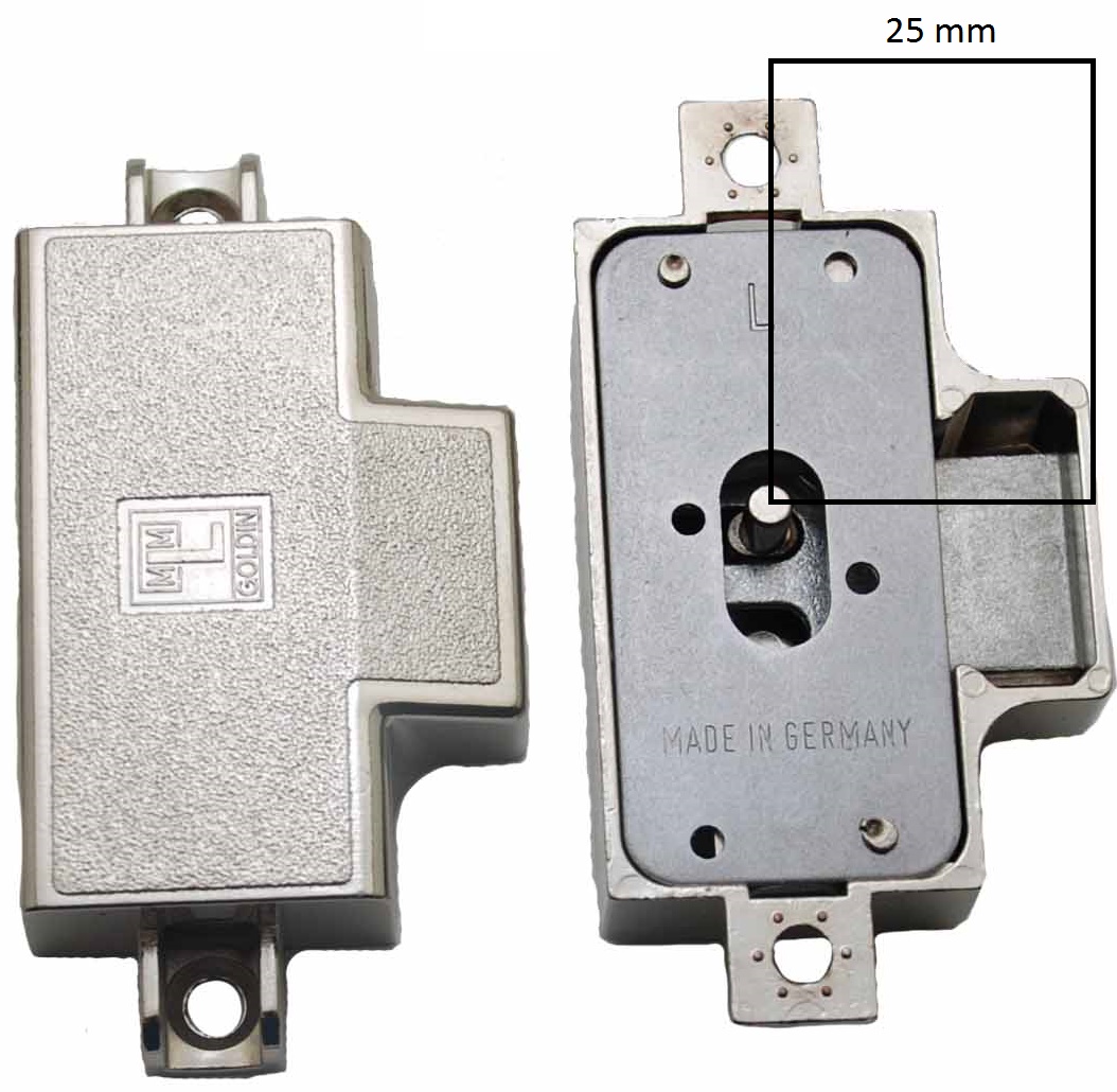 Spanjoletslot 25 mm Links Vernikkeld