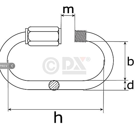 Noodschalm met schroef 04 mm rvs AISI 316 - Afbeelding 2