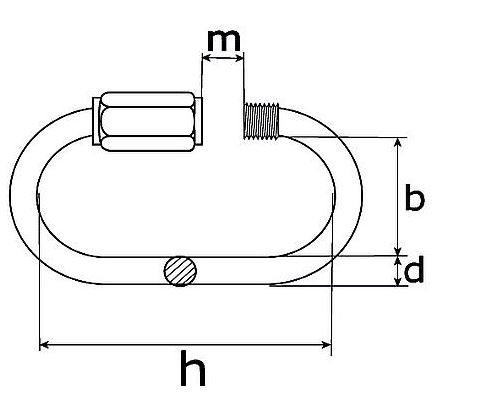 Noodschalm met schroef 12 mm rvs AISI 316 - Afbeelding 2