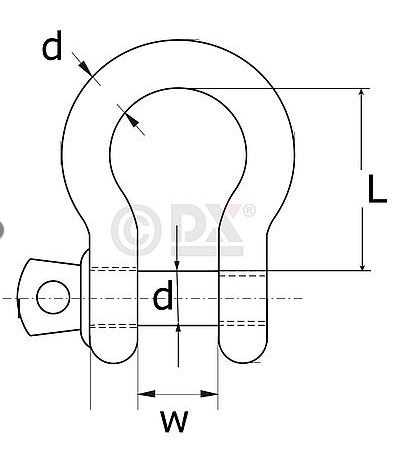 Harpsluiting 06 mm rvs AISI 316 - Afbeelding 2