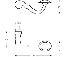 Intersteel enkele deurklink rechts posthoorn mat zwart - Afbeelding 2