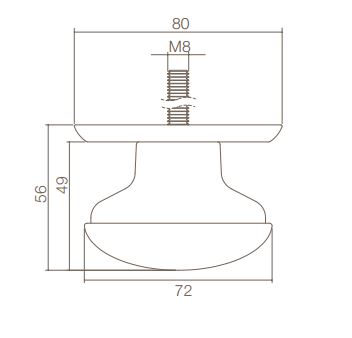 Intersteel voordeurknop zwaar 80/75 messing getrommeld - Afbeelding 2