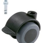 Meubelwiel zwart Zacht + Rem 40 mm Stift M10