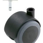 Meubelwiel zwart Zacht 50 mm met Bevestigingsplaat