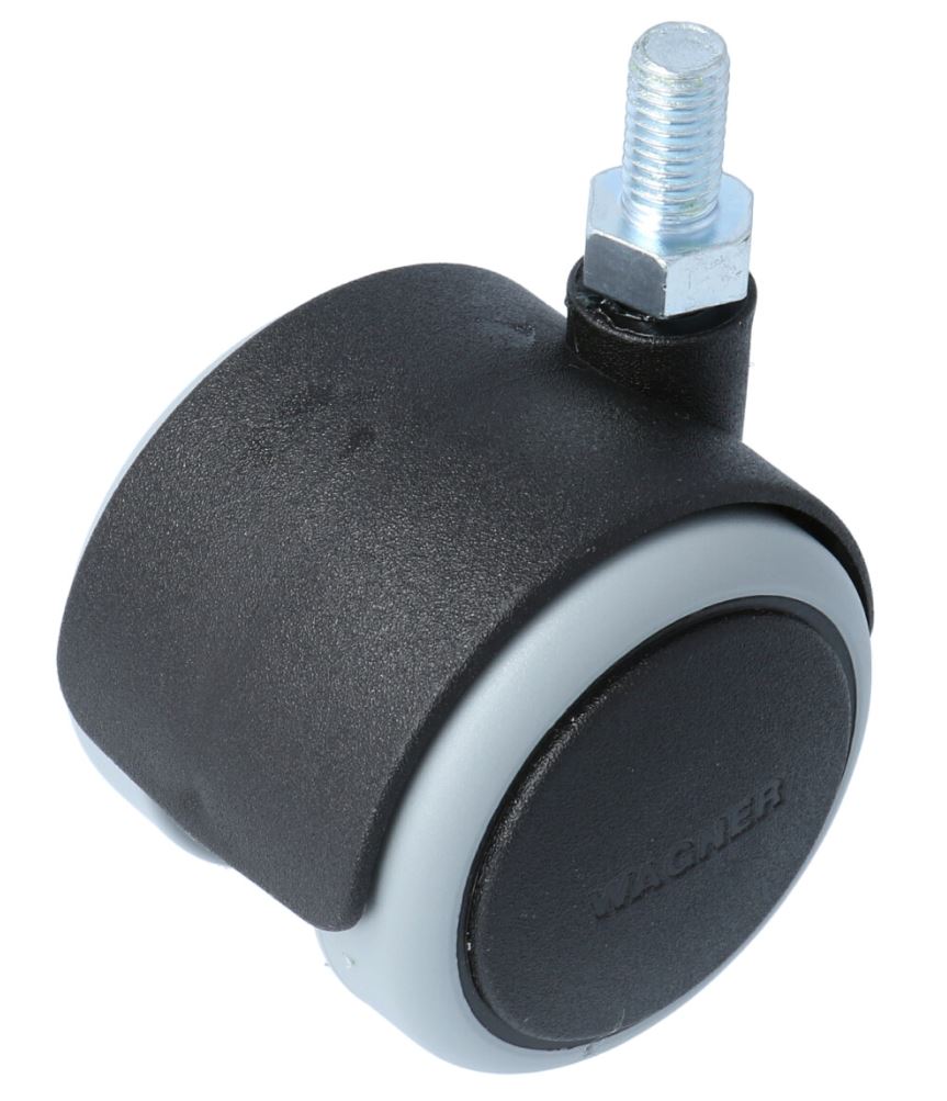 Meubelwiel zwart Zacht 50 mm Stift M10