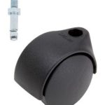 Meubelwiel zwart Kunststof 40 mm Stift M10