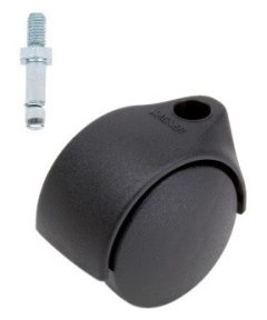 Meubelwiel zwart Kunststof 40 mm Stift M10