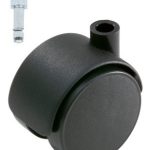 Meubelwiel zwart Hard 40 mm Stift M10