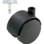Meubelwiel zwart Hard 40 mm met Bevestigingsplaat