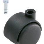 Meubelwiel zwart Hard 50 mm Stift M10