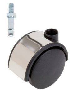 Meubelwiel chroom Hard 40 mm Stift M10