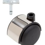 Meubelwiel chroom Hard 50 mm Stift met Bevestigingsplaat