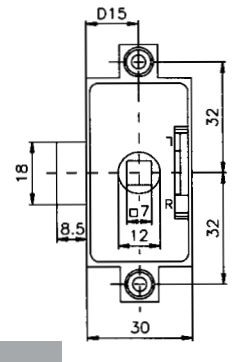 Draaistangslot 707.8 Zamak 15 mm Vernikkeld - Afbeelding 2