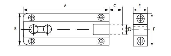 Profielschuif Vlak Vernikkeld 40 x 25 mm - Afbeelding 2