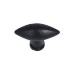Knop ovaal ijzer zwart