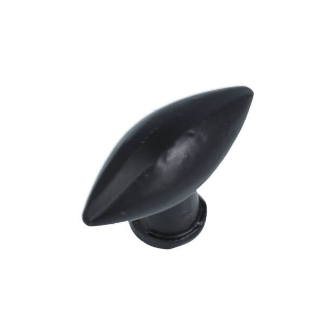 Knop ovaal ijzer zwart - Afbeelding 2