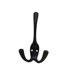 Kapstokhaak dubbel ijzer zwart