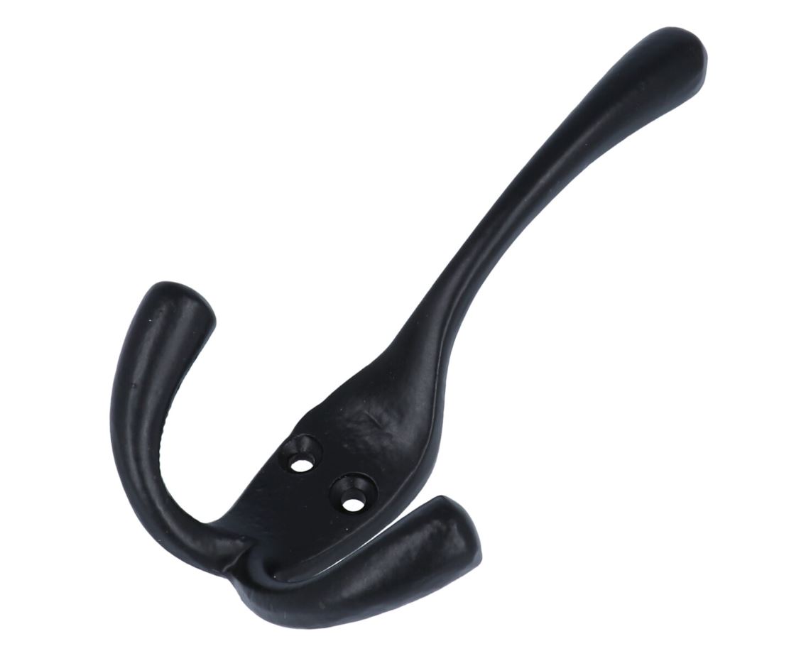 Kapstokhaak dubbel ijzer zwart - Afbeelding 2