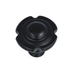 Knop motief ijzer zwart 34 mm