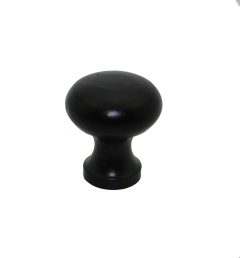 Knop rond ijzer zwart 30 mm