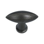 Knop ovaal IJzer Grijs 55 x 22 mm