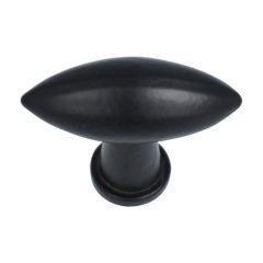 Knop ovaal ijzer zwart 37 x 13 mm