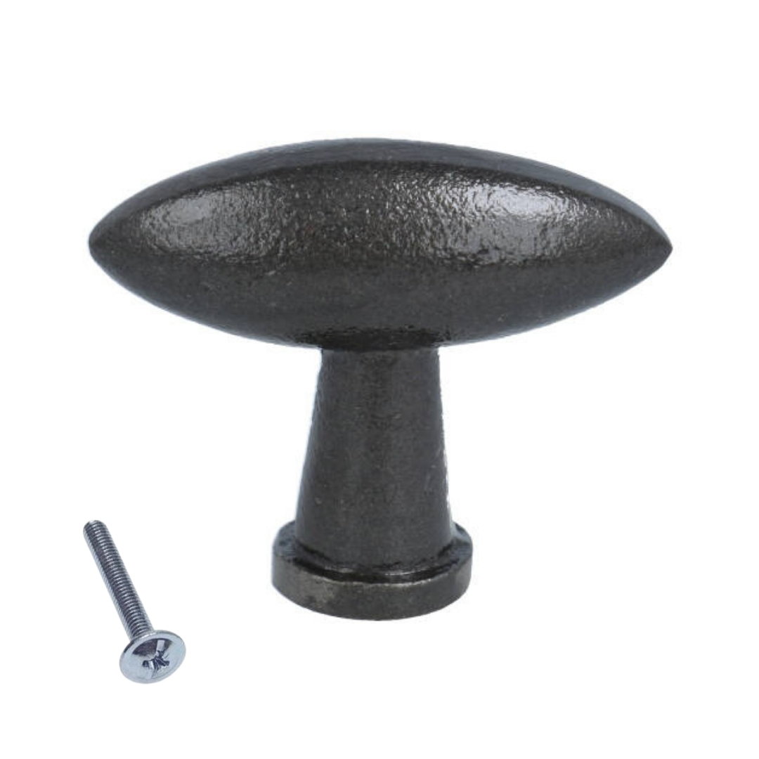 Knop ovaal IJzer Grijs 45 x 14 mm - Afbeelding 4