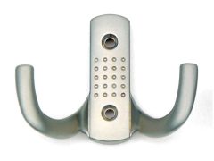 Kapstokhaak dubbel nikkel mat