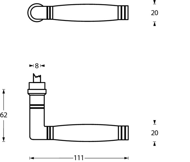 Intersteel deurklink Ton 222 nikkel/ebbenhout - Afbeelding 2