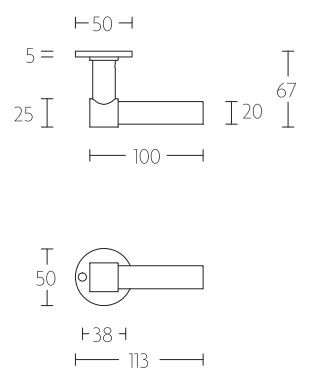 Deurklink PIET BOON PBL20/50 mat zwart - Afbeelding 2