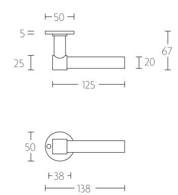 Deurklink PIET BOON PBL20XL/50 mat rvs - Afbeelding 2