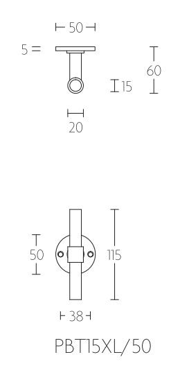 Deurklink PIET BOON PBT15XL/50 mat Wit - Afbeelding 2
