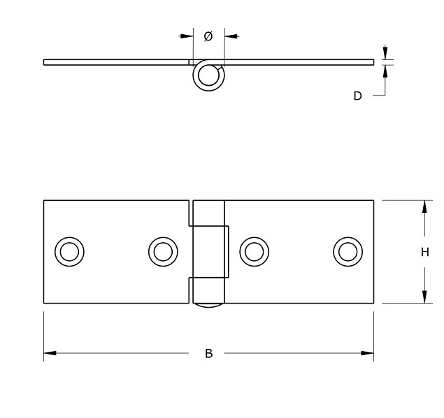 Klepscharnier blank verzinkt 20x100 mm - Afbeelding 2