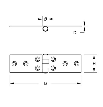 Klepscharnier blank verzinkt 23x80 mm - Afbeelding 2