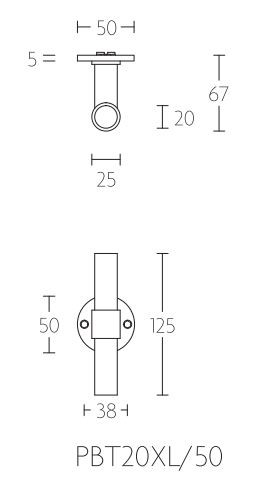 Deurklink PIET BOON PBT20XL/50 mat Wit - Afbeelding 2