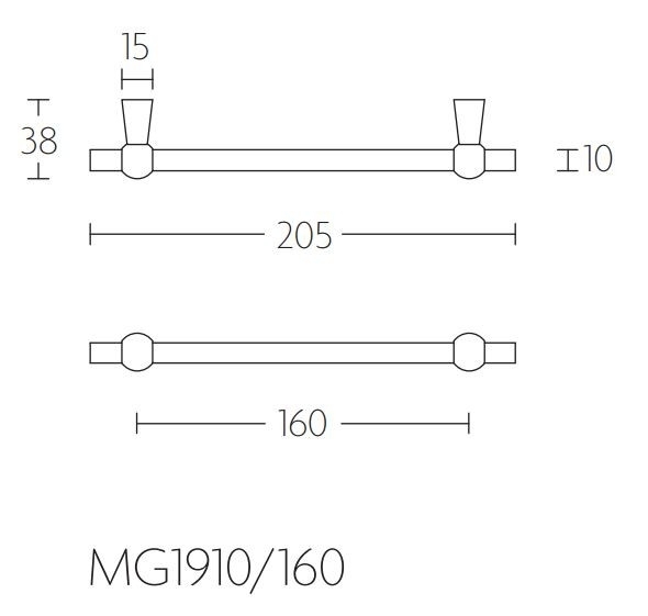 Meubelgreep Timeless MG1910-160 nikkel glans 160 mm - Afbeelding 2