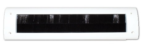 Binnen brievenbus zonder klep met borstel wit