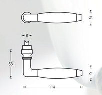 Intersteel deurklink Marloes messing gelakt/ebbenhout - Afbeelding 2