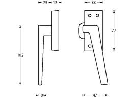 Intersteel Raamsluiting met nok rechts messing gelakt - Afbeelding 2