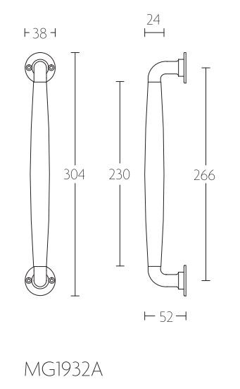 Deurgreep Timeless MG1932A messing Ongelakt/Ebbenhout - Afbeelding 2
