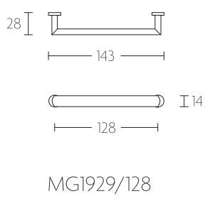 Meubelgreep Timeless MG1929-128 glans nikkel 128 mm - Afbeelding 2