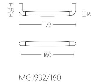 Meubelgreep Timeless MG1932-160 mat nikkel/Ebbenhout 160 mm - Afbeelding 2