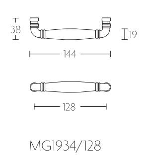 Meubelgreep Timeless MG1934-128 mat nikkel/Ebbenhout 128 mm - Afbeelding 2