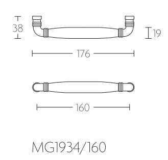 Meubelgreep Timeless MG1934-160 mat nikkel/Ebbenhout 160 mm - Afbeelding 2