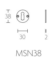 Sleutelplaatje Timeless MSN38 mat nikkel - Afbeelding 2