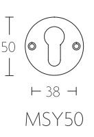 Cilinderplaatje Timeless MSY50 messing ongelakt - Afbeelding 2