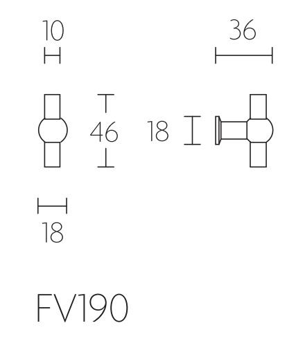 Meubelknop Ferrovia FV190 mat rvs 46 mm - Afbeelding 2