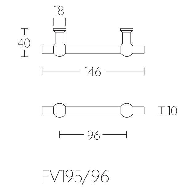 Meubelgreep Ferrovia FV195-96 gepolijst rvs 96 mm - Afbeelding 2