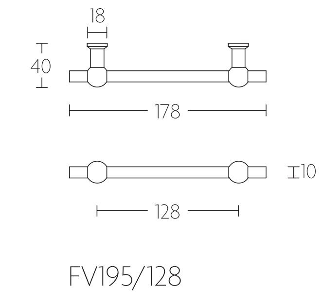 Meubelgreep Ferrovia FV195-128 gepolijst rvs 128 mm - Afbeelding 2